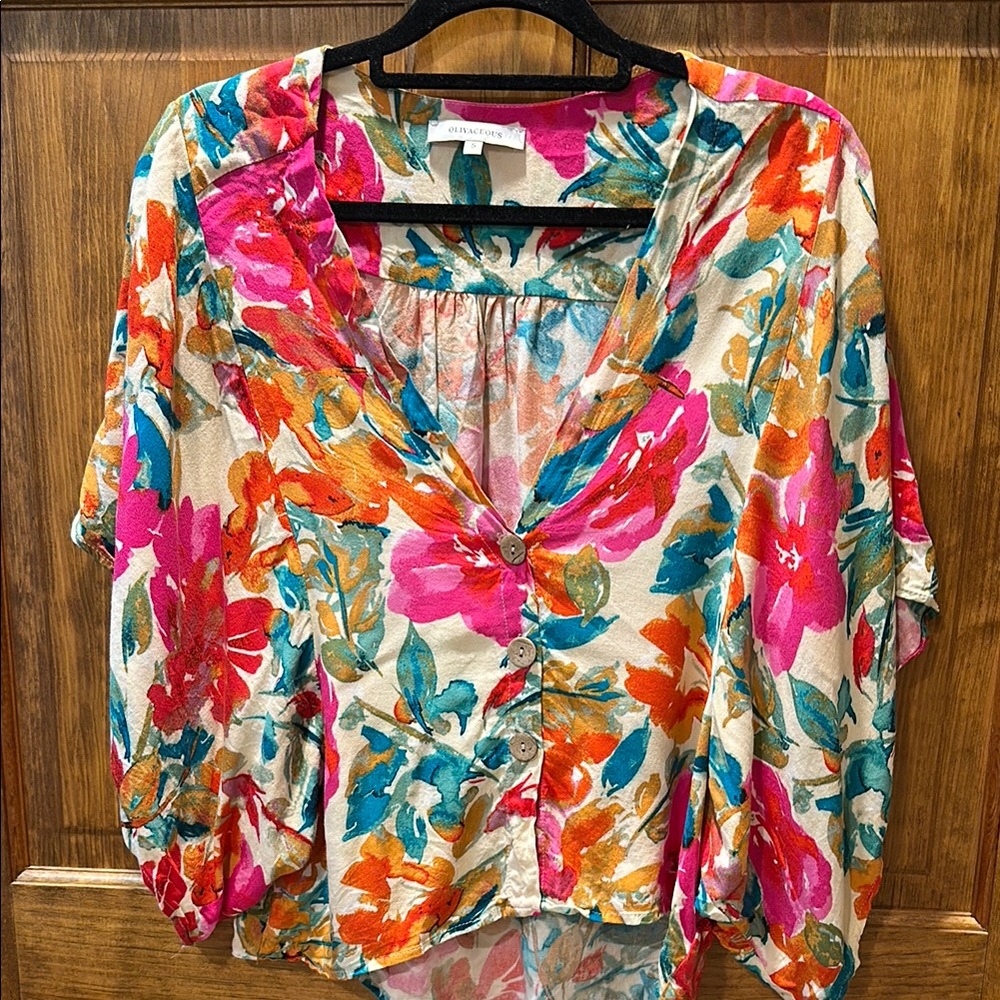 Vici Vibrant Floral Blouse